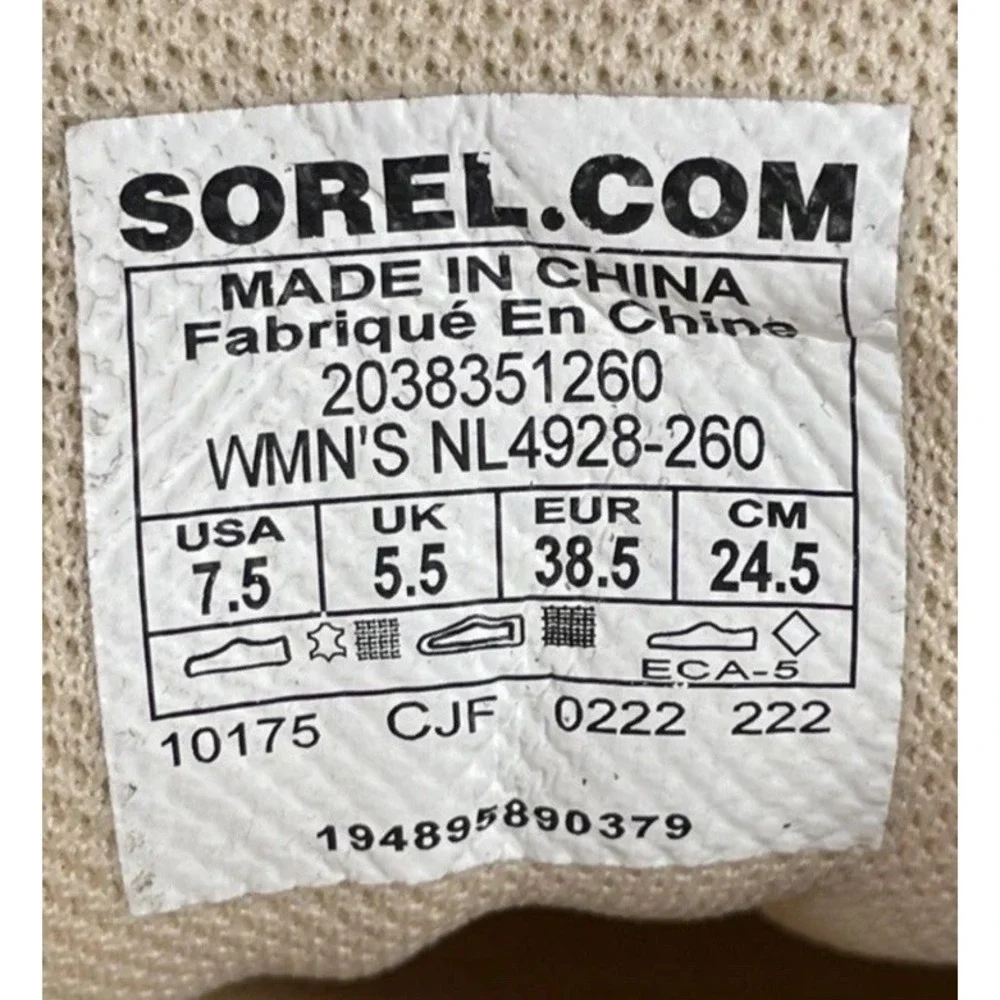 🔥Sorel Out N About❄️ Sport Wedge White🤑 Waterproof Lace Up‎ Booties Womens 7.5 - Picture 7 of 7